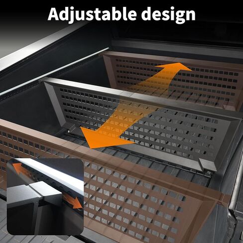 Truck Bed Divider Compatible with Tesla Cybertruck 2023–2025,Modular Aluminum Cargo Divider with MOLLE Panels,Adjustable No-Drill Truck Bed Organizer in Saudi Arabia