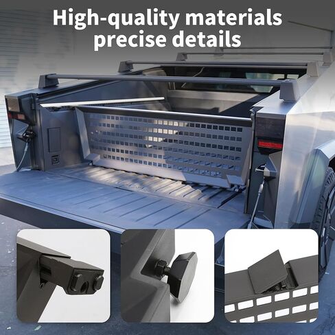 Truck Bed Divider Compatible with Tesla Cybertruck 2023–2025,Modular Aluminum Cargo Divider with MOLLE Panels,Adjustable No-Drill Truck Bed Organizer in Saudi Arabia