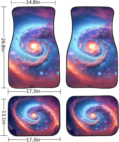 مجموعة الحصير لأرضية السيارة من Galaxy Space Print، مجموعة من 4 سجادات أرضية للمركبات العالمية من Universe Nebula، سجاد قدم أمامي وخلفي للشاحنات وسيارات الدفع الرباعي سيدان in Saudi Arabia