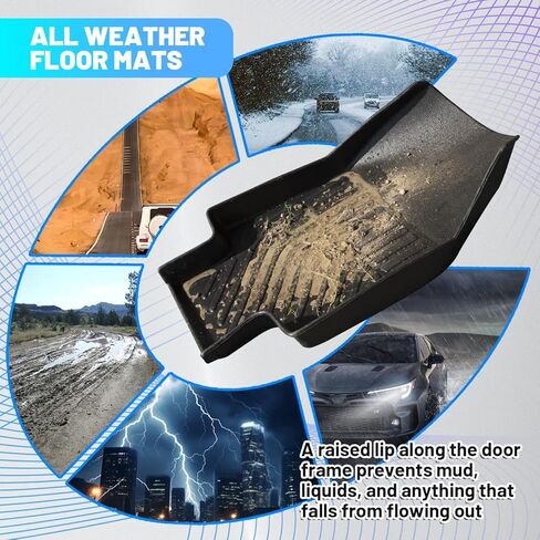 orealtrend Car Floor Mats Compatible with Toyota Corolla 2009-2013 Heavy Duty All Weather Liners Spill Proof Black Front Rear Carpet Custom Fitted Odorless Anti Slip Full Set Accessories for Men Dad in Saudi Arabia
