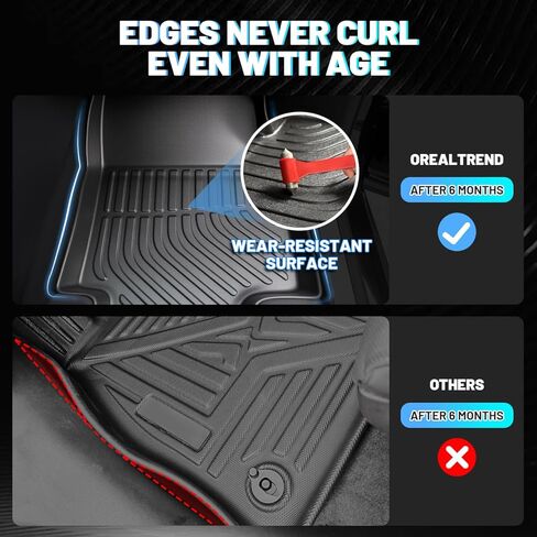 orealtrend Car Floor Mats Compatible with Toyota Corolla 2009-2013 Heavy Duty All Weather Liners Spill Proof Black Front Rear Carpet Custom Fitted Odorless Anti Slip Full Set Accessories for Men Dad in Saudi Arabia