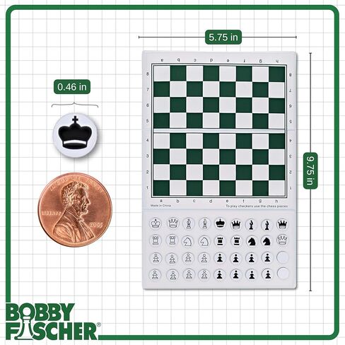 Bobby Fischer Mini Magnetic Pocket Chess Set - Travel - 6 x 3.25 by WE Games in Saudi Arabia
