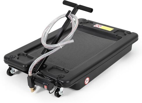 Oil Drain Pan 17 Gallon Oil Drain Tank,64L Low Profile Oil Drain Pan with Electric Pump,Oil Catch Pans for Changing Oil,Foldable Hand, with Hose, Swivel Casters for Car, SUV, Trucks Oil Draining Black in Saudi Arabia