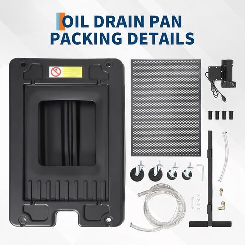 Oil Drain Pan 17 Gallon Oil Drain Tank,64L Low Profile Oil Drain Pan with Electric Pump,Oil Catch Pans for Changing Oil,Foldable Hand, with Hose, Swivel Casters for Car, SUV, Trucks Oil Draining Black in Saudi Arabia