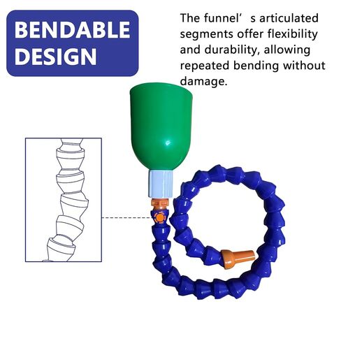23.62Inch Bendable Long Funnel, Wide Mouth Plastic Funnel with Flexible Extension Hose, Universal Automotive Funnel for Transmission Fluid - Car Accessories in Saudi Arabia