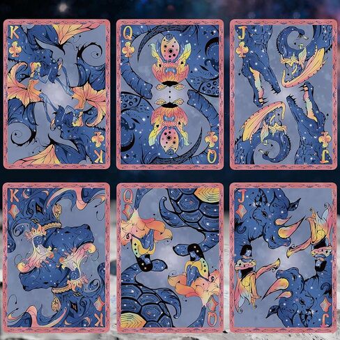 Starry Sky Butterfly Theme Poker Cards, 54 Non Repeating Exquisite Illustrations Playing Cards, Double-Sided Anti Slip Pattern Design, Collection Level Poker, Suitable for Family Games. in Saudi Arabia