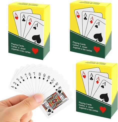 Yolev 3 Pack Mini Deck of Cards Travel Mini Playing Cards Game Novelty Miniature Poker Card Novelty Smal Playing Card for Adults Party Favor Halloween Christmas Game Nights in Saudi Arabia