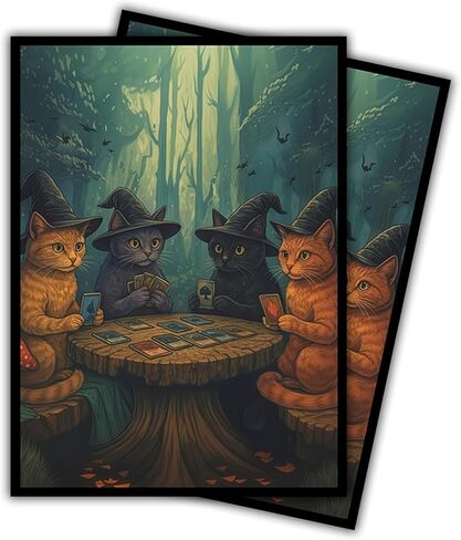 Cat - Meowgic The Gathering 1 MTG Card Sleeves (Smooth) - 104 Count Standard Size TCG Sleeves - Compatible with Magic The Gathering - Double Sleeving - Original Art Design in Kuwait