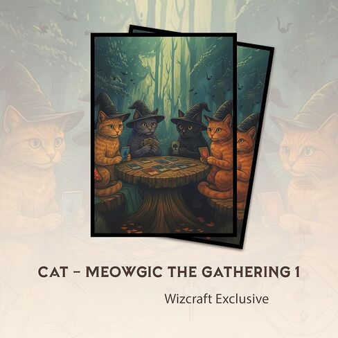 Cat - Meowgic The Gathering 1 MTG Card Sleeves (Smooth) - 104 Count Standard Size TCG Sleeves - Compatible with Magic The Gathering - Double Sleeving - Original Art Design in Kuwait