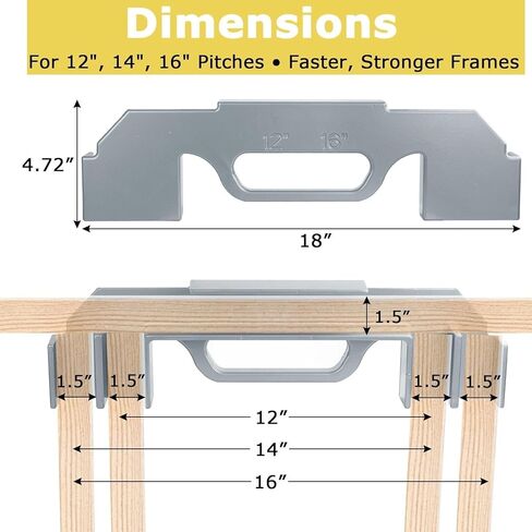 3 in 1 Framing Tools, 12", 14"&16" On Center Stud Layout Tool, Cast Aluminum Stud Spacer Framing Tool, Framing Jig for Wall Roof Floor or Ladder in Saudi Arabia