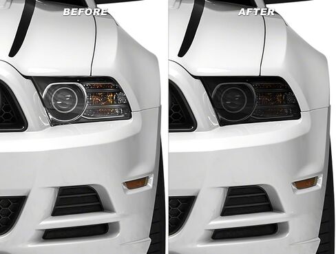 SEC10 Headlight Tint; Smoked Compatible For 10-14 Mustang in Saudi Arabia