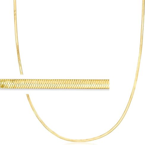 Ross-Simons Italian 2mm 18kt Gold Over Sterling Herringbone Necklace. 20 inches in Saudi Arabia