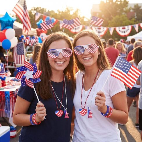4th of July Party Favors, 188Pcs Bulk Patriotic Party Favors Supplies Set, Independence Day Decorations for Kids & Adult Celebrations, Party, Classroom Prizes & American Themed Decorations in Saudi Arabia