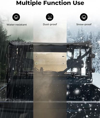 KEMIMOTO Upgraded Rear Clear Windshield with Sliding Vents Compatible with 2020-2026 Tracker 800SX & 800SX Crew Dust-Proof Back Windscreen Waterproof Windows in Kuwait
