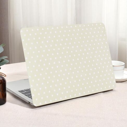 Seorsok متوافق مع حافظة MacBook Air 13 بوصة 2022 2021 2020 2019 2018 الإصدار A1932 A2179 M1 A2337 Touch ID، حافظة صلبة من البلاستيك والجلد الأنيق وغطاء لوحة المفاتيح، تصميم منقط أسود، أبيض in Kuwait