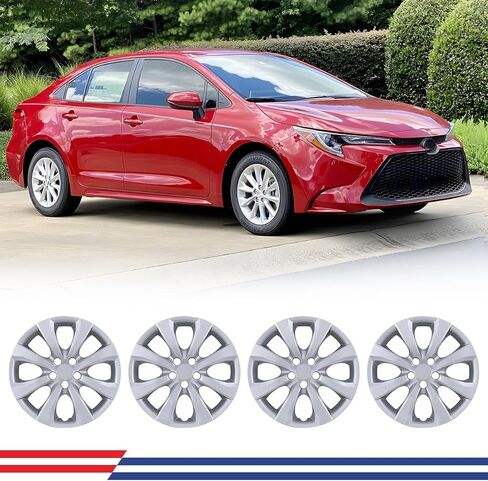 16" Hubcaps for 2009-2025 Toyot Corolla/ 2023-2025 Corolla Hybrid/ 2009-2014 Matrix Wheel Rims Cover Snap On Installation Set of 4 ABS+PC Material 16-Inch, Lacquer 42602-02540 in Kuwait