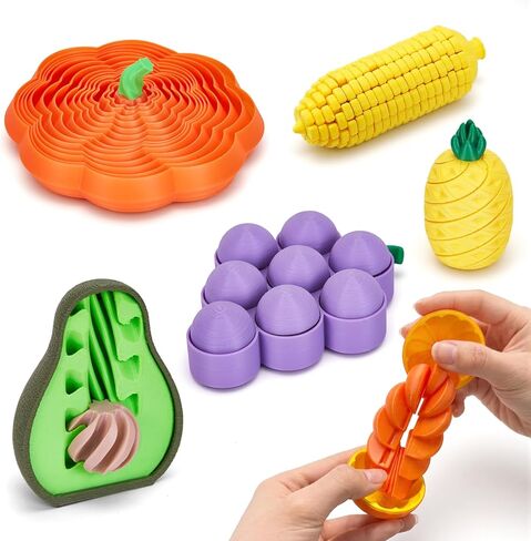 6PCS 3D Printed Fruit Fidget Toys Set, Sensory Fidget Toys for Anxiety Stress Relief, Desk Fidget Set for Adults Kids ADHD Autism, Classroom Party Favors Gifts in Saudi Arabia