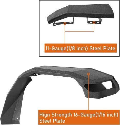 Hooke Road Gladiator 11.2 بوصة مشاعل أمامية عريضة لـ 2018-2026 Jeep Wrangler JL & Gladiator JT 2 أو 4 أبواب، 2 قطعة مصدات باستخدام مصابيح إشارة الانعطاف في المصنع in Kuwait