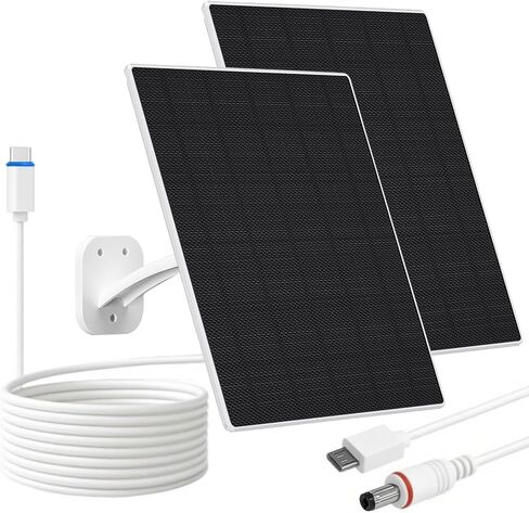 FUTUREZEN Solar Panel for Security Camera, 10W Solar Charger with DC 5.5x2.1mm, USB-C & Micro USB Port, IP66 Waterproof, 360° Adjustable Mount, 7.2FT Cable in Saudi Arabia
