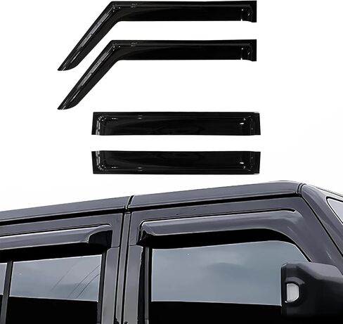 حاجب النافذة الجانبية واقيات المطر لـ 2020-2025 Jeep Gladiator JT 2018-2025 Wrangler JL 4 أبواب، شريط على واقيات الرياح in Kuwait