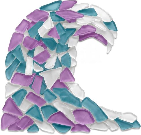 Sea Glass Craft - Beach Glass Craft - 22 Oz Purple, Caribbean Blue and White Mix - Sea Glass Décor - Sea Glass Vase Filler - Sea Glass Crafting - Bag of Sea Glass - Craft Glass Vase Fillers Glass in Kuwait