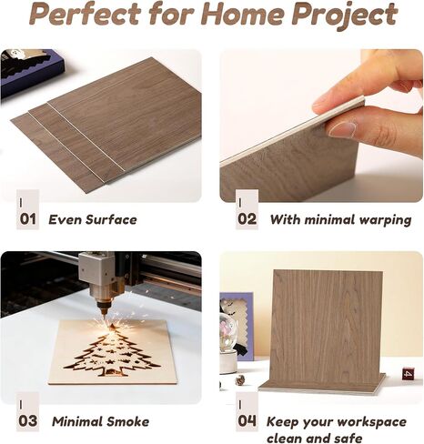 6 Pack Walnut Wood Sheets, 12 x 12 x 1/8 Inch Basswood + Walnut + Birch, Wood for Laser Cutting and Engraving, 3mm Plywood for Laser Cutting, Wood for Crafts, Laser Engraving Blanks, Unfinished Wood in Saudi Arabia