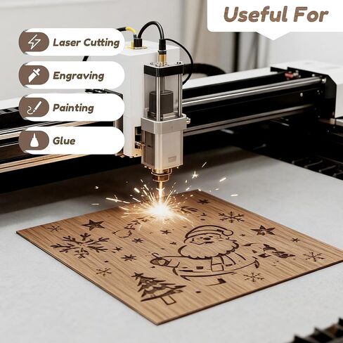 6 Pack Walnut Wood Sheets, 12 x 12 x 1/8 Inch Basswood + Walnut + Birch, Wood for Laser Cutting and Engraving, 3mm Plywood for Laser Cutting, Wood for Crafts, Laser Engraving Blanks, Unfinished Wood in Saudi Arabia