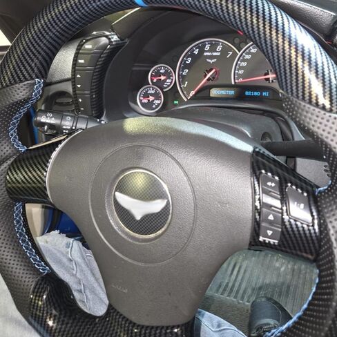 غطاء عجلة القيادة الداخلي بنمط ألياف الكربون ملحقات لسيارة 2006-2013 Chevy Corvette C6 (كلا الجانبين (لـ 06-11)) in Kuwait