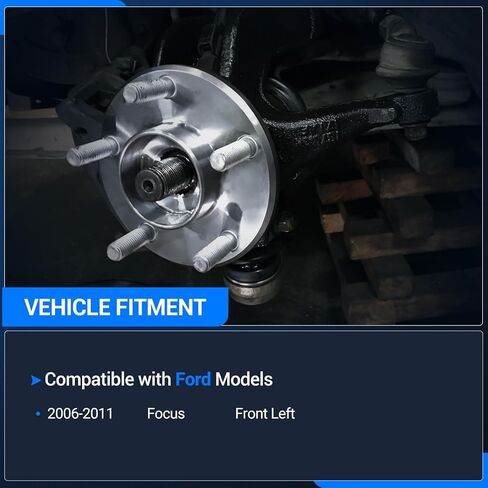 مفصل التوجيه الأمامي التلقائي ومجموعة محور تحمل العجلة تناسب Ford Focus 2006 2007 2008 2009 2010 2011، استبدال #698-407 698407 LK003، جانب السائق الأيسر in Kuwait