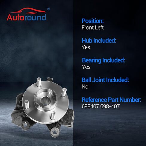 مفصل التوجيه الأمامي التلقائي ومجموعة محور تحمل العجلة تناسب Ford Focus 2006 2007 2008 2009 2010 2011، استبدال #698-407 698407 LK003، جانب السائق الأيسر in Kuwait