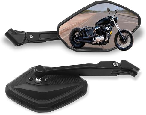 Motorcycle ATV Mirrors for Handlebars Universal Wide-Angle Side Rearview Mirrors with M8 M10 Bolts for ATV Scooter Dirt Bike Cruiser in Saudi Arabia