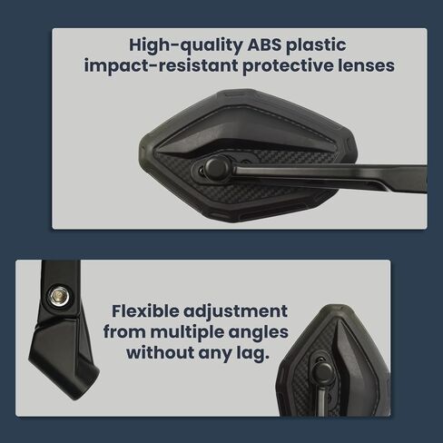 Motorcycle ATV Mirrors for Handlebars Universal Wide-Angle Side Rearview Mirrors with M8 M10 Bolts for ATV Scooter Dirt Bike Cruiser in Saudi Arabia