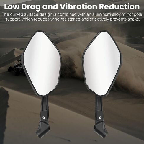 Motorcycle ATV Mirrors for Handlebars Universal Wide-Angle Side Rearview Mirrors with M8 M10 Bolts for ATV Scooter Dirt Bike Cruiser in Saudi Arabia
