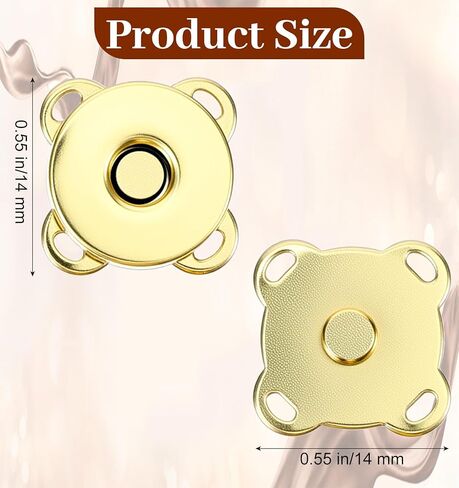 40 Sets Magnetic Snaps for Purses, Sew On Magnetic Snap Buttons Closures for Purses Bags, Clothing, Sewing DIY Craft (14 mm/0.55", 4 Colors) in Saudi Arabia