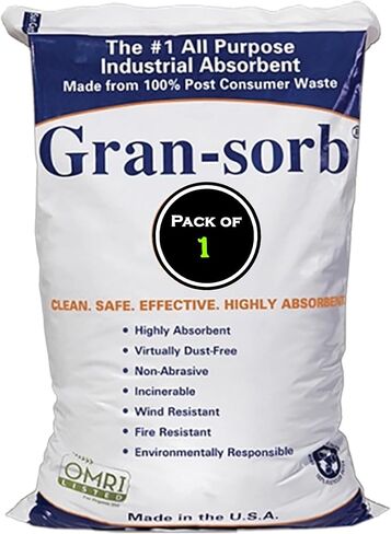 MICRO TEC Gran-Sorb Sorbent Granules Universal Granular Absorbent - 30 lb. Bag - Absorbs Oil & Water-Based Liquids, Solvents, Coolants, Petrochemicals - Absorbs Up to 4 Gallons - Pack of 1 in Saudi Arabia