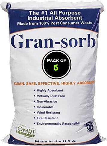 MICRO TEC Gran-Sorb Sorbent Granules Universal Granular Absorbent - 30 lb. Bag - Absorbs Oil & Water-Based Liquids, Solvents, Coolants, Petrochemicals - Absorbs Up to 4 Gallons - Pack of 1 in Saudi Arabia