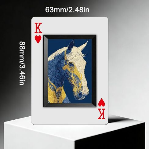 Art Horse Theme Playing Cards, 54 High-Definition Exquisite Illustrations, Double-Sided Embossed Anti-Slip Cards, High-End Positioning Playing Cards, Ideal for Collection. in Saudi Arabia