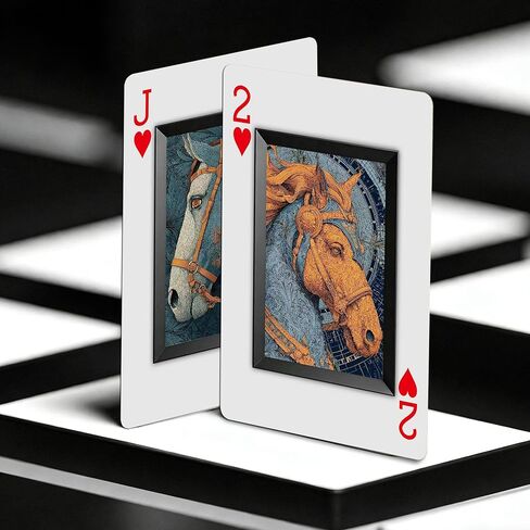 Art Horse Theme Playing Cards, 54 High-Definition Exquisite Illustrations, Double-Sided Embossed Anti-Slip Cards, High-End Positioning Playing Cards, Ideal for Collection. in Saudi Arabia