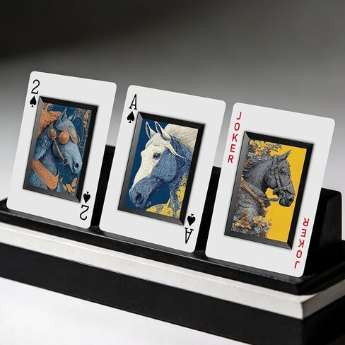 Art Horse Theme Playing Cards, 54 High-Definition Exquisite Illustrations, Double-Sided Embossed Anti-Slip Cards, High-End Positioning Playing Cards, Ideal for Collection. in Saudi Arabia
