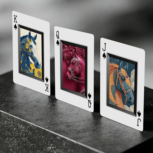 Art Horse Theme Playing Cards, 54 High-Definition Exquisite Illustrations, Double-Sided Embossed Anti-Slip Cards, High-End Positioning Playing Cards, Ideal for Collection. in Saudi Arabia