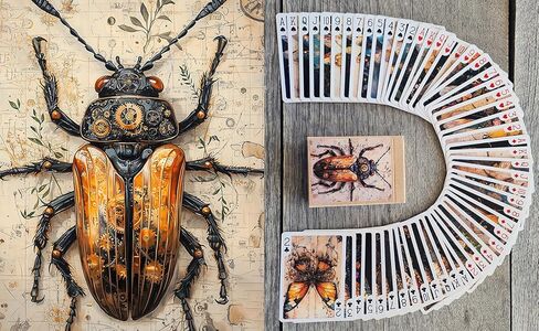 Bugs Kingdom Playing Cards (Poker Deck 54 Cards All Different) Beetles Bugs Entomology Art Creepy Crawlies and Quirky Insect Unique Vintage Illustration Designs in Saudi Arabia