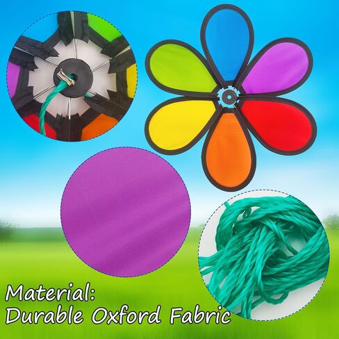 10 Meters 8 Pieces Windmill, Garden Wheel Spinner, DIY Pinwheel, Colorful Pin Wheel, Fabric Windmill Wheel, 12.2inch Large Whirligigs Windmill, Outdoor Courtyard, Lawn, Decoration Wind Spinner in Saudi Arabia