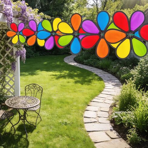 10 Meters 8 Pieces Windmill, Garden Wheel Spinner, DIY Pinwheel, Colorful Pin Wheel, Fabric Windmill Wheel, 12.2inch Large Whirligigs Windmill, Outdoor Courtyard, Lawn, Decoration Wind Spinner in Saudi Arabia