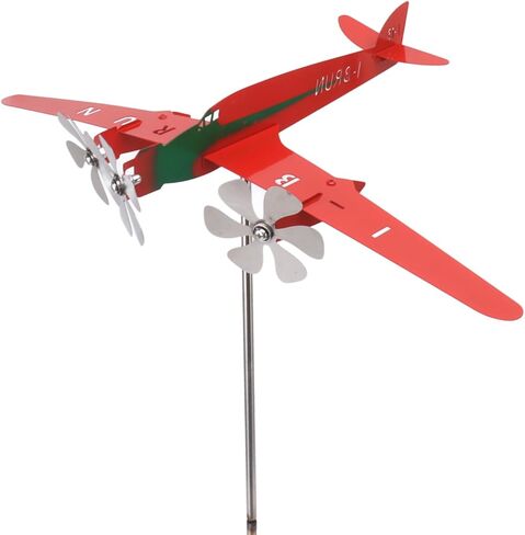 Airplane Wind Spinner, Metal Airplane Weathervane Outdoor Wind Sculpture Outdoor Weathervanes Decor for Garden Yard Patio in Kuwait