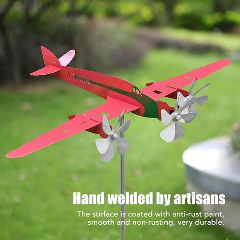 Airplane Wind Spinner, Metal Airplane Weathervane Outdoor Wind Sculpture Outdoor Weathervanes Decor for Garden Yard Patio in Kuwait