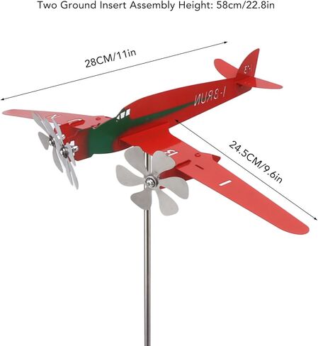 Airplane Wind Spinner, Metal Airplane Weathervane Outdoor Wind Sculpture Outdoor Weathervanes Decor for Garden Yard Patio in Kuwait