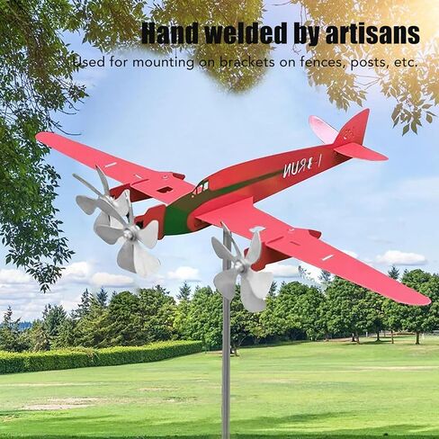 Airplane Wind Spinner, Metal Airplane Weathervane Outdoor Wind Sculpture Outdoor Weathervanes Decor for Garden Yard Patio in Kuwait