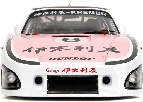 Jada Pink Slips 1981 Porsche 935 K3-1:18 نموذج Diecast مع أبواب مفتوحة وتوجيه عمل - لهواة الجمع والمتحمسين 14+ - أبيض ووردي in Kuwait
