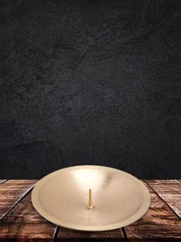 MaMeMi Candle Plate/Candle Coaster with Thorn [Diameter 3.15 inch] Candleholder Nickel-Plated Brass in Matte Silver Color in Saudi Arabia