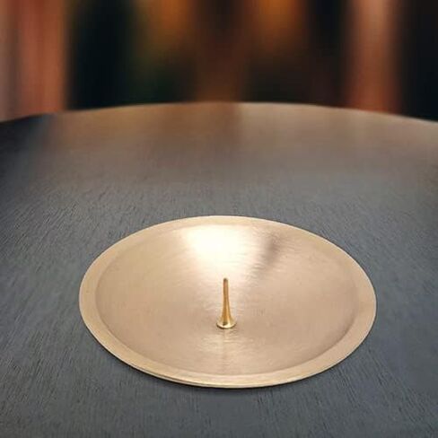 MaMeMi Candle Plate/Candle Coaster with Thorn [Diameter 3.15 inch] Candleholder Nickel-Plated Brass in Matte Silver Color in Saudi Arabia